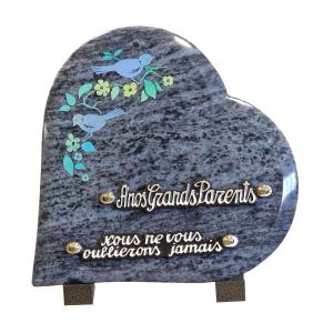 Plaque Cœur Oiseaux bleus